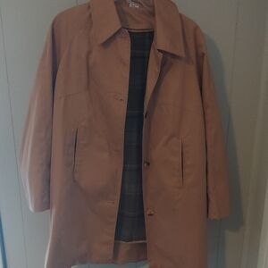 Vintage Womans Tan Short Lined Trench Coat